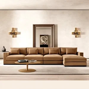 Luxury Modern High Density Sponge Modular Sofa Set Solid Wood Frame Durable Customized Color Fabric for Living Room Mall