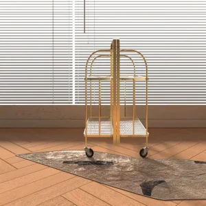Luxury Modern High Quality Metal Trolley Bar Cart Reasonably Priced Decorative Serving Furniture for Hotels Restaurants Kitchens
