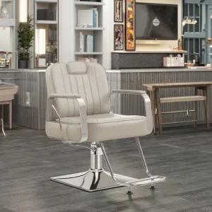 Luxury Modern High Quality PU Leather Barber Shop Chairs with Height Adjustable 360 Degree Rotation Customizable Salon Furniture