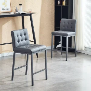 Luxury Modern Hotel Bar Stool with Metal Legs and PU Leather Seat Counter Height Commercial Kitchen Bar Chair