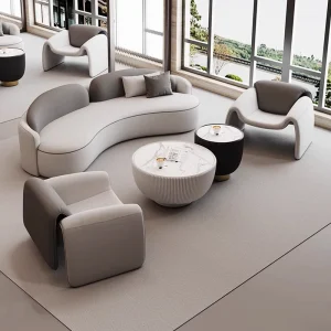 Luxury Modern Hotel Lobby Curved Sofa Set for Dining Hospital Meetings Negotiation