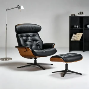 Luxury Modern Italian Design Lift Chair with Headrest and Ottoman 360 Swivel Office Recliner for Gym Use