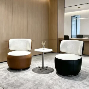 Luxury Modern Leather Design Elegant Visitor Chair Office Waiting Rooms Leisure Comfortable Single Sofa Office Reception Chair
