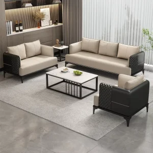 Luxury Modern Leather Office Corner Sofa High Back Adjustable Commercial Sofa for Home Office Living Room