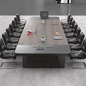 Luxury Modern Luxury Modern Meeting Table Chair Set School Meeting Room Reception Desk Wood Panel Style