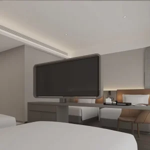 Luxury Modern Melamine Hotel Bedroom Sets Customization for Star Hotels with E1 Grade Base Board