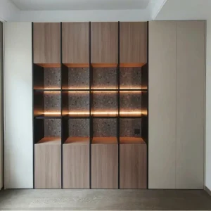Luxury Modern Minimalist Custom Wooden Bookcase Large Storage Bookshelf Library Wall Cabinet Home Office Living Room Bedroom