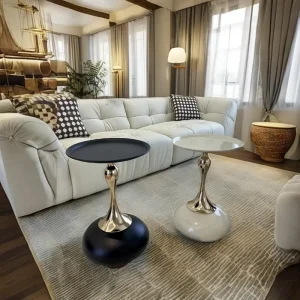 Luxury Modern Minimalist Metal Coffee Table Set for Home Office School Contemporary Design with Metal Legs for Dining Park Use
