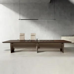 Luxury Modern Octagonal Long Wooden Conference Table Minimalist Negotiation Meeting Room Reception Desk Big Size MDF School