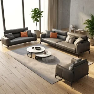 Luxury Modern Office Sofa Set 1+2+3 Seater Leather Executive Lounge Furniture for CEO Room and Reception Area