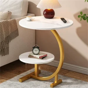 Luxury Modern Removable Movable Small Round Wood Side End Table Living Room Bedroom Coffee Table