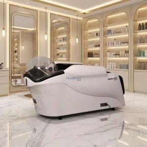 Luxury Modern Shampoo Chair with Thai Massage Beauty Functions Ceramic Basin Heated & Water Circulation for Gym & Hotel Use