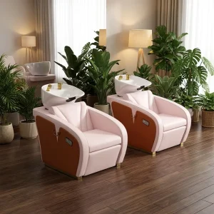 Luxury Modern Shampoo Station Chair Electric Leg Lift Backwash Shampoo Bowl Salon Barbershop Shampoo Chair