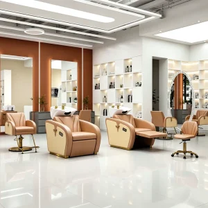Luxury Modern Shampoo Station Chair Electric Leg Lift Backwash Shampoo Bowl Salon Barbershop Shampoo Chair