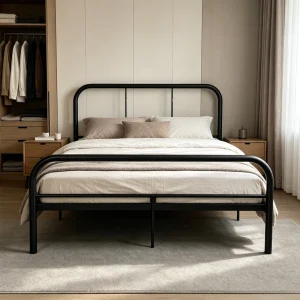 Luxury Modern Single Double King Queen Size Steel Bed Frame Set Durable Disassembly for Apartment Hospital Hotel School Use