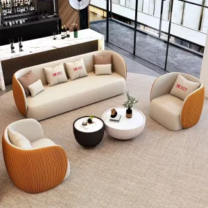 Luxury Modern Sofa Set with Pillows Ergonomic Design Upholstered Living Room Furniture for Hotel Office
