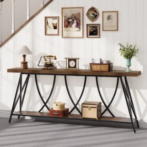 Luxury Modern Solid Wood Console Table for Living Room and Hotel Entryway with Storage