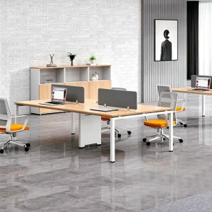 Luxury Modern Staff Workstations Table Open Space Modular Office Workstation Desk Melamine Board 4 Person Office Desk Chair Set
