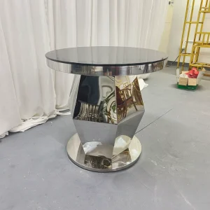 Luxury Modern Stainless Steel Mirror Glass Cake Table Suitable for Weddings Parties Dining Eventsoutdoor and Hotel Decoration