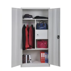 Luxury Modern Steel Bedroom Wardrobe Storage Organizer with Lock for Workshop Hospital Use