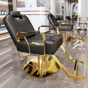 Luxury Modern Steel Frame Leather Barber Chair Ergonomic Design Durable Portable 360 Rotation Foldable for Hotels Salons Spas