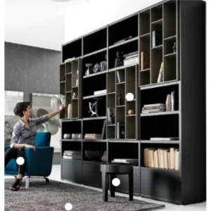 Luxury Modern Study Room Bookshelf Background Design