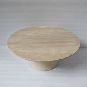 Luxury Modern Style Durable Marble Coffee Table Round Beige Decorative Living Room Furniture Customizable