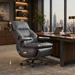 Luxury Modern Synthetic Leather Ergonomic Mesh Office Chair Wood Frame Multi Function