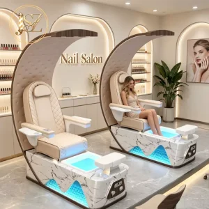 Luxury Modern Throne Professional High Back Foot Electric Spa Massage Manicure Pedicure Chairs for Nail Salon