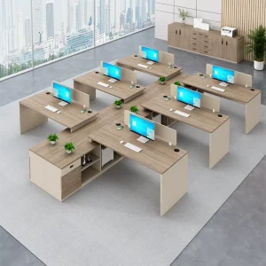 Luxury Modern Wooden Executive Office Desk 120 Degree Cubicle Console Home Office Workstation