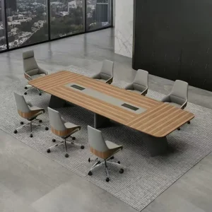 Luxury Modular Home Furniture 10 Person Wooden Meeting Room Modern Conference Table and Chairs Set