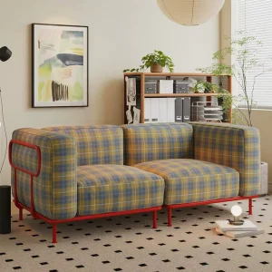 Luxury Modular Living Room Sofas Linen Fabric Living Room Sofa Set with Stainless Steel Frame for Home Compact Apartment Hotel