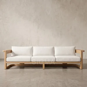 Luxury New Outdoor Patio Furniture Sofa Set High-End Outdoor Teak Wood Sofa Set High-Quality Garden Sofas