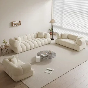 Luxury Nordic 1+2+3 Seater Cloud L Shaped Velvet Modular Sofa Set Modern Living Room Furniture Wooden Sectional Couch Sofa Set