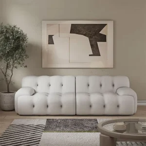 Luxury Nordic Three Seat Reclining Sofa Set Sofa Bed High Resilience Sponge Fabric Modern Design for Villa Hotel Living Rooms