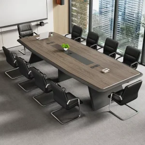 Luxury Office Furniture 10 Person Wooden Meeting Desk Office Conference Table Office Table Meeting Table With 8 Chairs Organic