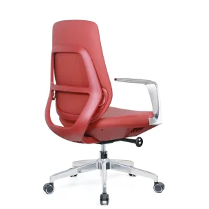 Luxury Office Furniture Mid Back Chairs Boss CEO Red Leather Office Chair