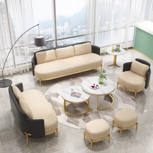 Luxury Office Sofa Coffee Table Set Sectional Sofa Modern Design for Hospital Hotel Lobby Villa VIP Reception Business & Lounge
