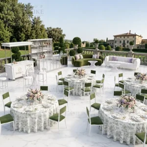Luxury Outdoor Wedding Furniture Set One Stop Event Rental Solution Banquet Dining Table Chair Sofa Bar Counter Bulk Order