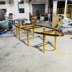 Luxury Oval Wedding Outdoor Stainless Steel Party and Hotel Lobby Activity Table
