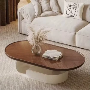 Luxury Popular Designer Ellipse Shape Coffee Table with Drawers Living Room Furniture Modern Coffee Table Center Home Tea Table