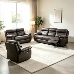 Luxury Power Recliner Sectional Sofa Set High Quality Genuine Leather Living Room Furniture Home Seating