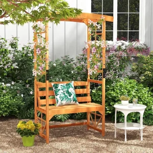 Luxury Rectangle Wooden Flower Stand Climbing Grape Garden Outdoor Courtyard Trellis Arch Benches Chair Balcony