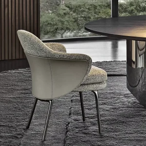 Luxury Restaurant Dining Chairs Comfortable Meeting Chairs for Hotels Cafés and Banquet Halls Cotton linen Armrest and Backrest