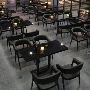 Luxury Restaurant Furniture Commercial Wine Bars Coffee Shop Dining Table with Chairs Leather Booth Sofa for Dining Furniture