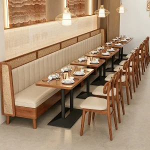 Luxury Restaurant Furniture Sofa Set Commercial Table and Chair Furniture for Bars and Coffee Shop Wood Restaurant Furniture