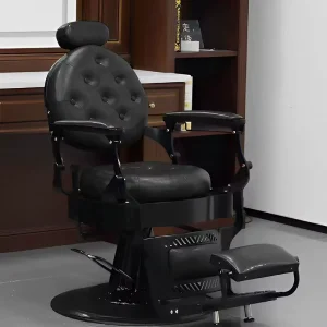 Luxury Retro Salon Barber Chair Hydraulic Reclining 360 Degree Swivel Height Adjustable PU Leather Living Room Hospital