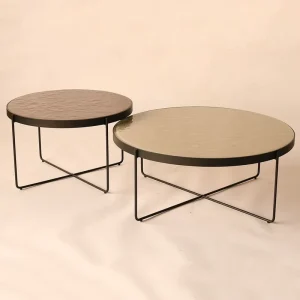 Luxury Rustic Antique Panel Oval Coffee Table Home Durable Iron Industrial Design Living Room Eco Friendly Easy Clean Adjustable