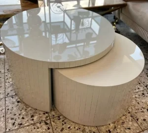 Luxury Set of 2 Mirrored Furniture Nesting Coffee Table Tea Center Table Espejos Spiegel Mobles Meubles Muebles Sofa
