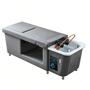 Luxury Shampoo Massage Bed Electric Backrest Lift Foot Wash Basin Shampoo Pedicure Table PU Leather Head Spa Bed